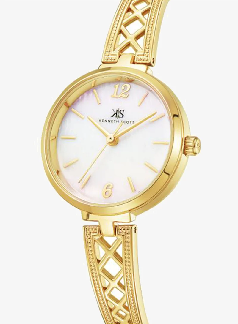 Kenneth Scott White Women's Alloy Analog Watch K22518-GBGM - 28 mm for Women | Best Price UAE