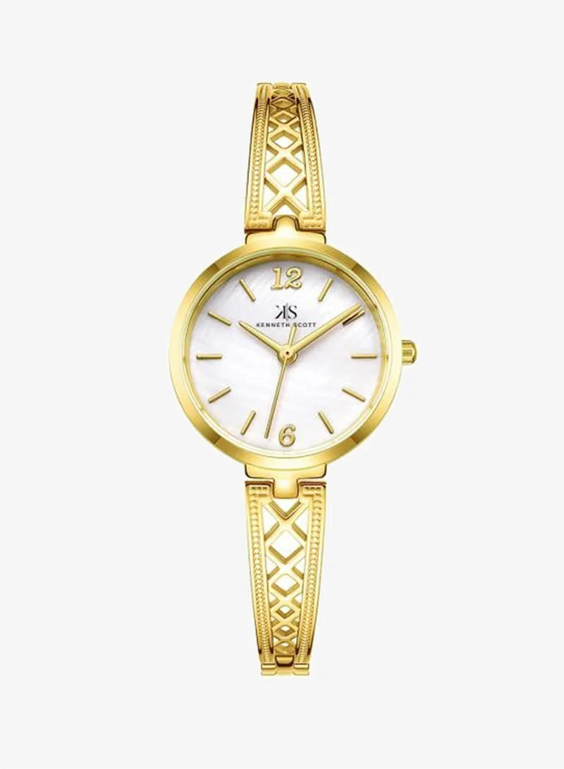 Kenneth Scott White Women's Alloy Analog Watch K22518-GBGM - 28 mm for Women | Best Price UAE