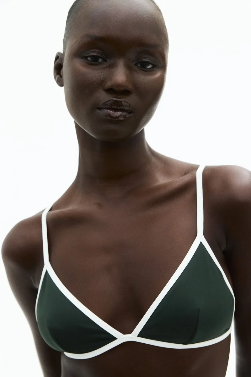 اتش اند ام بيكيني توب مثلث الشكل بتصميم مُبطن