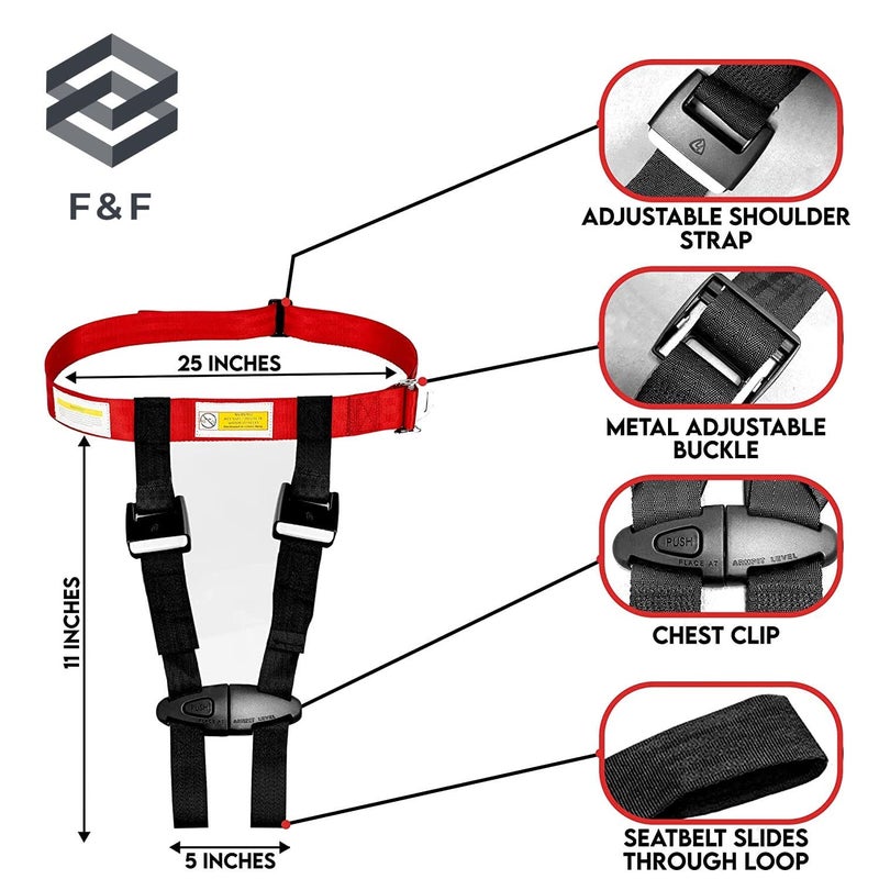 FF Child Airplane Safety Travel Harness  Ride Safer Travel Vest  Travel Harness Seat Baby  Toddler Airplane Seat  Airplane Car Seat  Toddler Harness Airplane  Safe Seatbelt Approved for Kids - Image 3