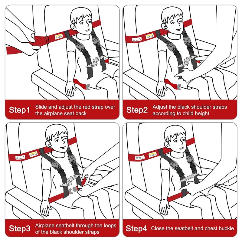 FF Child Airplane Safety Travel Harness  Ride Safer Travel Vest  Travel Harness Seat Baby  Toddler Airplane Seat  Airplane Car Seat  Toddler Harness Airplane  Safe Seatbelt Approved for Kids - Image 2