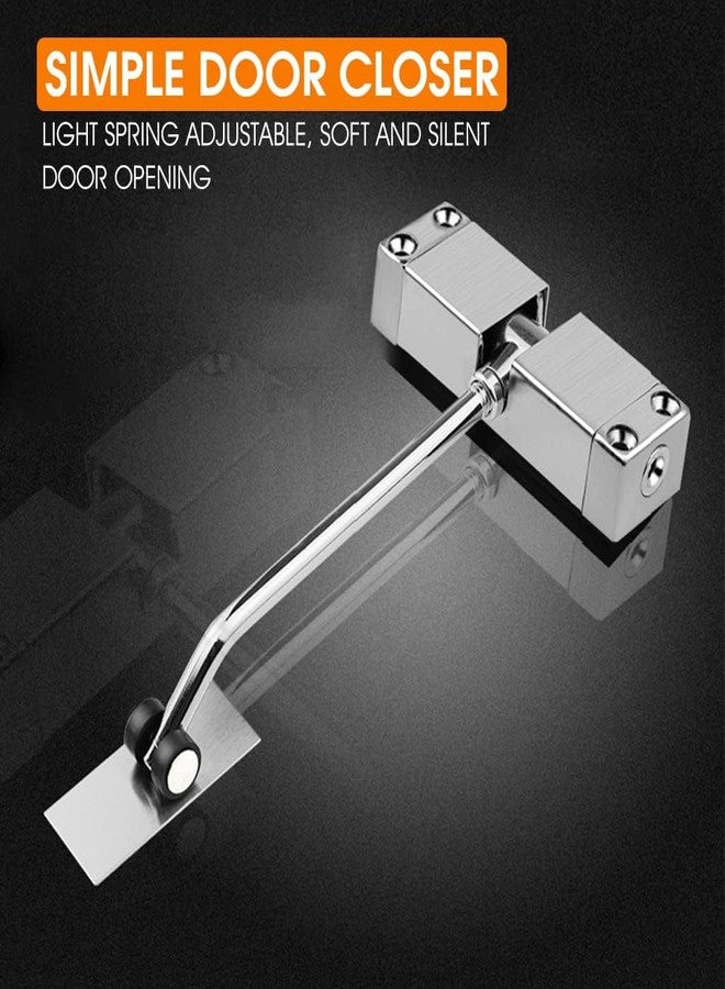 BOSCO Adjustable Automatic Door Closer for Wooden, Metal & Security Doors | Zinc Alloy Spring Hinge Closer with Silent Operation | Supports Up to 30 Kg | Stainless Steel Finish - Image 5