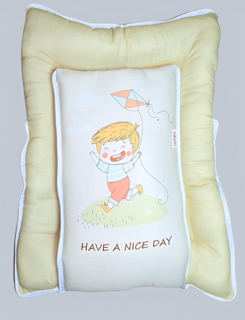 Frido 3 in 1 Baby Bed Sleeping Bag Carry Nest Cotton Baby Bedding for New Born Infant Portable Bassinet for Baby Carrying Unisex 0 to 12M Light Grey Cream - Image 3