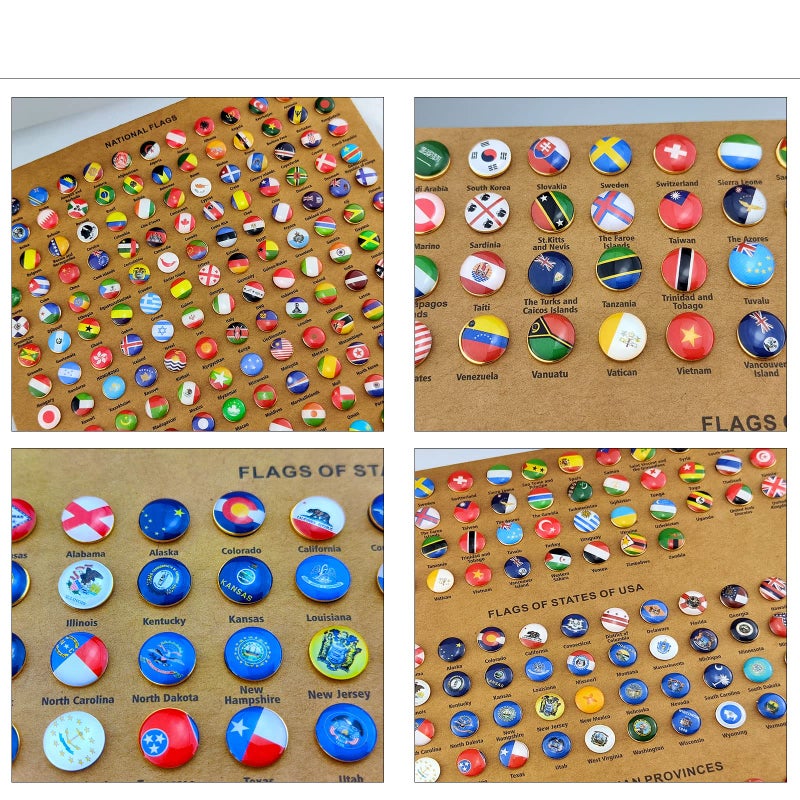 Flylin Map Pins, 291Pcs Flags Pins of The World Map Pin Board, Decorative Push Pins for Cork Board, Travel Map - Image 4