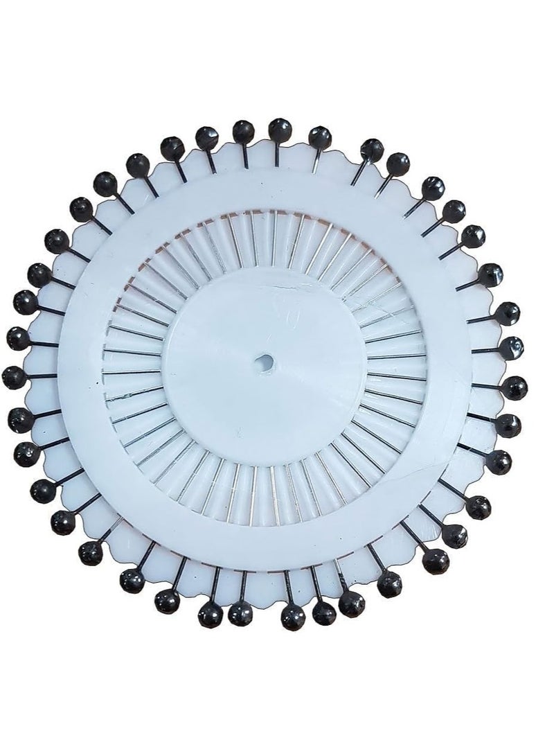 Accessorize Kingdom Round Head Black Pearl Pins Set | 90 Pins (Pack of 6) | Sewing, Quilting, Embroidery, Tailoring & DIY Craft Brooch Pins for Fabric Decoration - Image 1