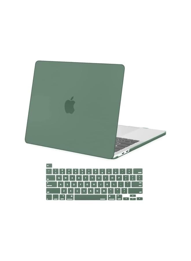 Mosiso Compatible with MacBook Pro 13 inch Case M2 2022, 2021, 2020-2016 A2338 M1 A2251 A2289 A2159 A1989 A1708 A1706 with/without Touch Bar, Plastic Hard Shell Case&Keyboard Cover, Emerald Green - Image 1