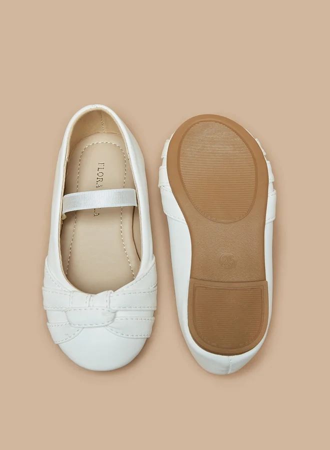 فلورا بيلا من شو إكسبرس Girl's Mary Jane Shoes With Bow Accent And Elasticated Strap