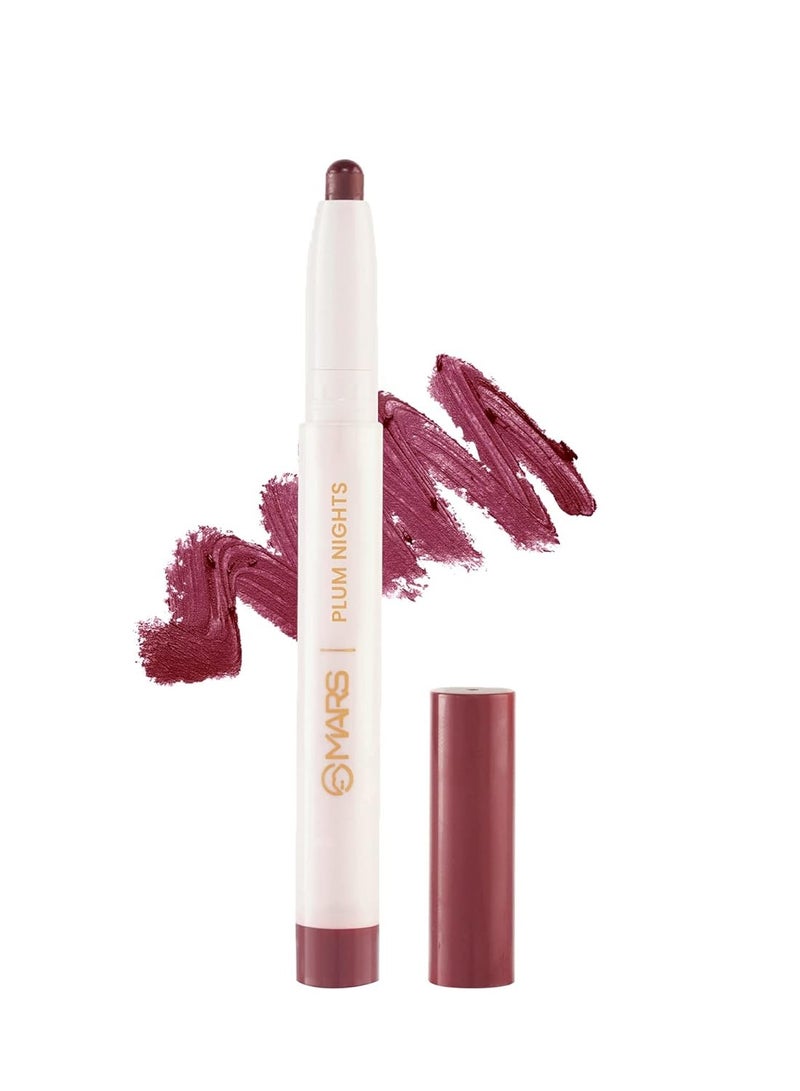 MARS Retractable Poppins Long Lasting Lip Crayon 1.3 gm 03 PLUM NIGHT - Image 1