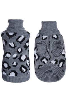 RATSAW Cat Sweater Leopard Knitted Clothes for Cat Winter Warm Sleeveless Sweater for Small Dogs or Cat Gray Small  - Image 2