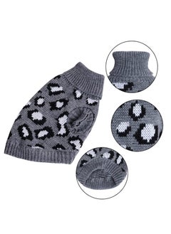 RATSAW Cat Sweater Leopard Knitted Clothes for Cat Winter Warm Sleeveless Sweater for Small Dogs or Cat Gray Small  - Image 3