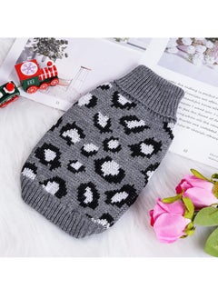 RATSAW Cat Sweater Leopard Knitted Clothes for Cat Winter Warm Sleeveless Sweater for Small Dogs or Cat Gray Small  - Image 5