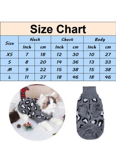 RATSAW Cat Sweater Leopard Knitted Clothes for Cat Winter Warm Sleeveless Sweater for Small Dogs or Cat Gray Small  - Image 4