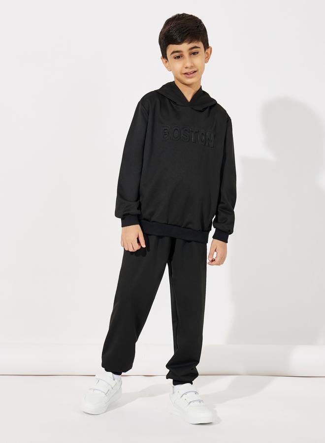Styli Embossed Detail Hoodie & Joggers Set  - Image 1