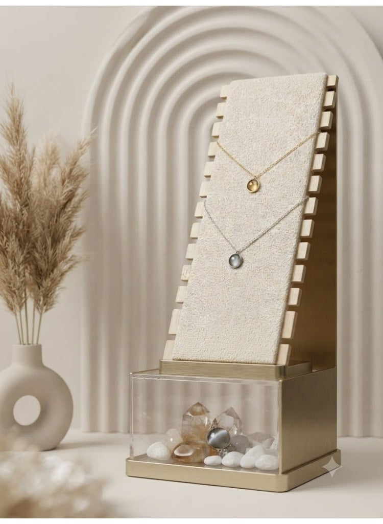 Minimalist Gold-Tone Stainless Steel Necklace with Round Cat's Eye Pendant, Tarnish-Resistant - Image 2
