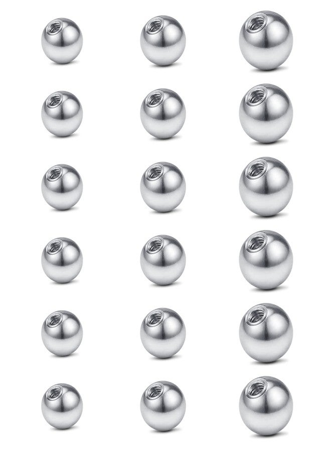 JFORYOU 14G Replacement Balls for Piercing Jewelry 18Pcs Externally Threaded Surgical Steel Balls Industrial Barbell Tongue Navel Belly Button Piercing Rings Parts 5MM-8MM, Metal, no gemstone - Image 1