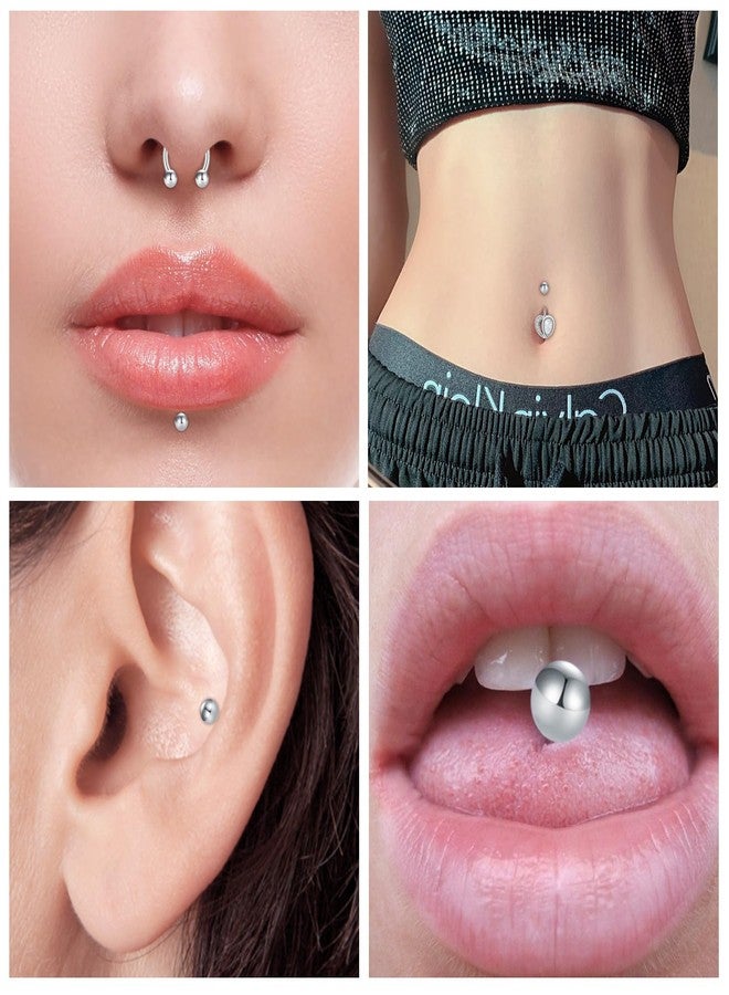 JFORYOU 14G Replacement Balls for Piercing Jewelry 18Pcs Externally Threaded Surgical Steel Balls Industrial Barbell Tongue Navel Belly Button Piercing Rings Parts 5MM-8MM, Metal, no gemstone - Image 3
