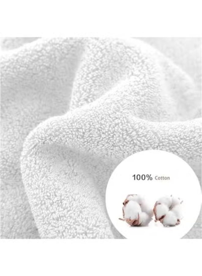 خاجول مجموعة مناشف مكونة من 6 قطع؛ منشفتا حمام ومنشفتا يد و2 مناشف, 100% قطن ممشط سريع الجفاف وفوط حمام سميكة عالية الامتصاص - جودة فندقية ناعمة للحمام والمنتجعات الصحية أبيض - Image 3