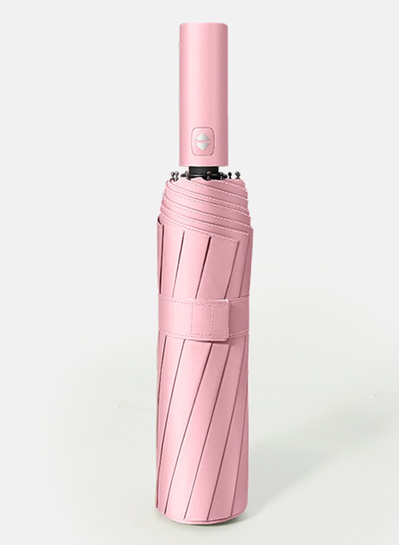 Pink 12 Auto Fold Umbrella | UPF50+ UV Block, Cooling Fabric for 6-12℃ Cooling | Windproof, Compact for Travel  - Image 2