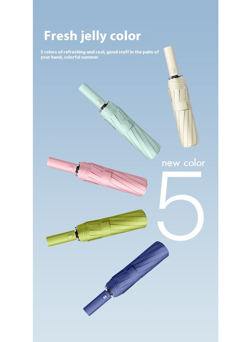 Pink 12 Auto Fold Umbrella | UPF50+ UV Block, Cooling Fabric for 6-12℃ Cooling | Windproof, Compact for Travel  - Image 3