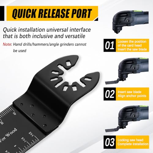 Vicsamer 6PCS Oscillating Tool Blades, Universal Wood Oscillating Multitool, Professional Oscillating Saw Blades, Quick Release Saw Blades for Dewalt, Milwaukee, Makita, Rockwell, Black&Decker, Craftsman - Image 4