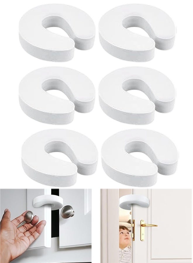 مجموعة من 6 واقيات للأبواب من مانع انغلاق الأصابع، سدادة باب مانعة لإغلاق الباب بقوة، سدادة باب للقطط والأطفال الصغار، سدادة باب إسفنجية مقاومة للأطفال، أبواب مقاومة للأطفال للحفاظ على الباب مفتوحًا لمنع إغلاق الباب بقوة. - Image 1