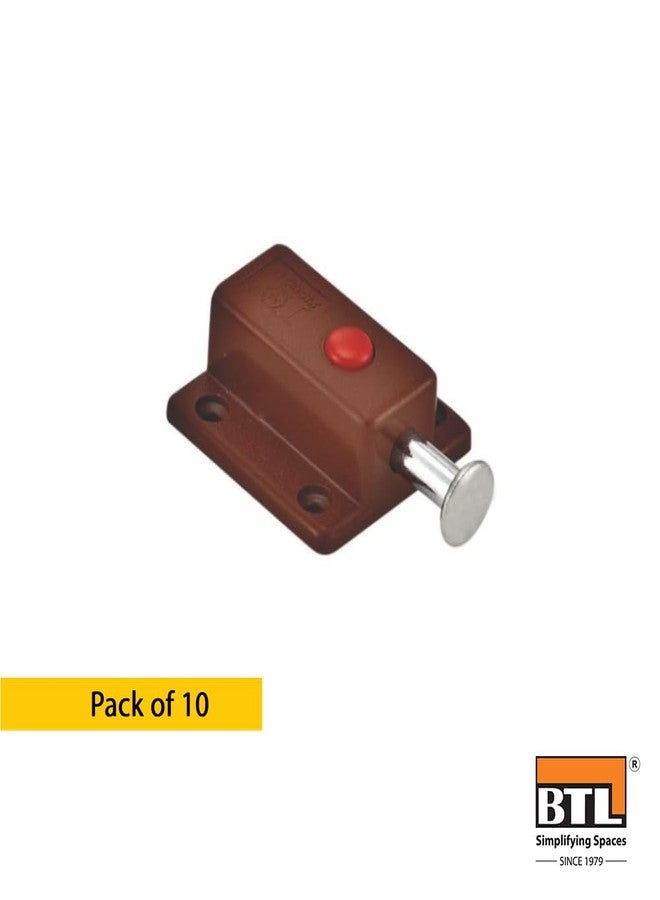 BTL Automatic Latch Bolt Button Release Spring Loaded Plastic Push for Window Door Cabinet 10 Pcs (BCF-PO-1) - Image 2