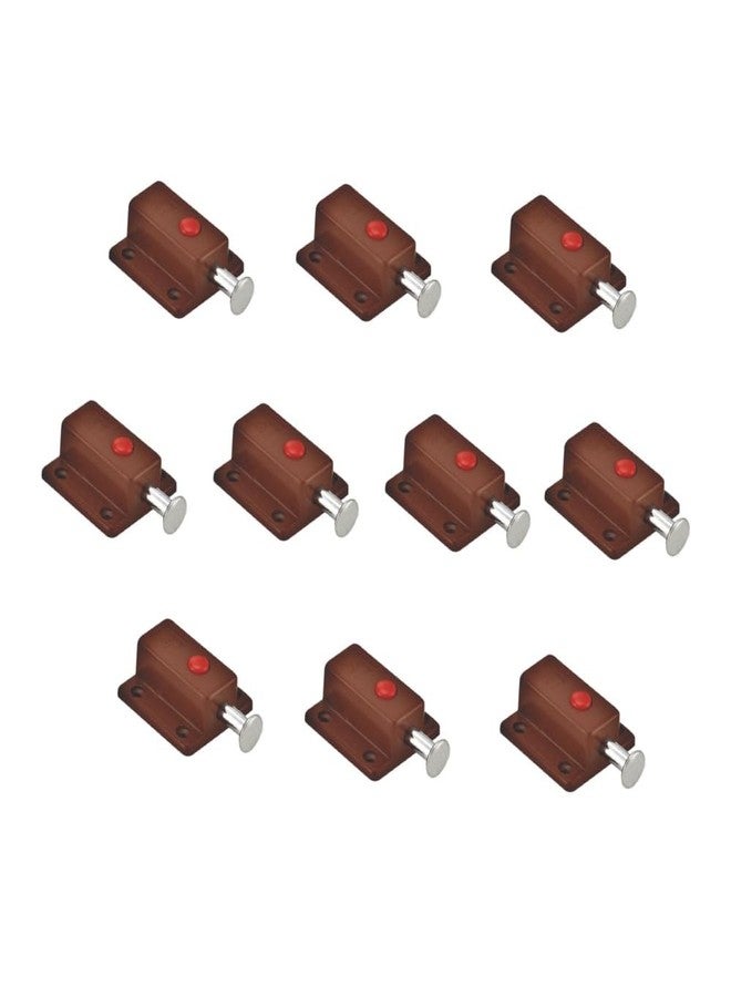 BTL Automatic Latch Bolt Button Release Spring Loaded Plastic Push for Window Door Cabinet 10 Pcs (BCF-PO-1) - Image 1