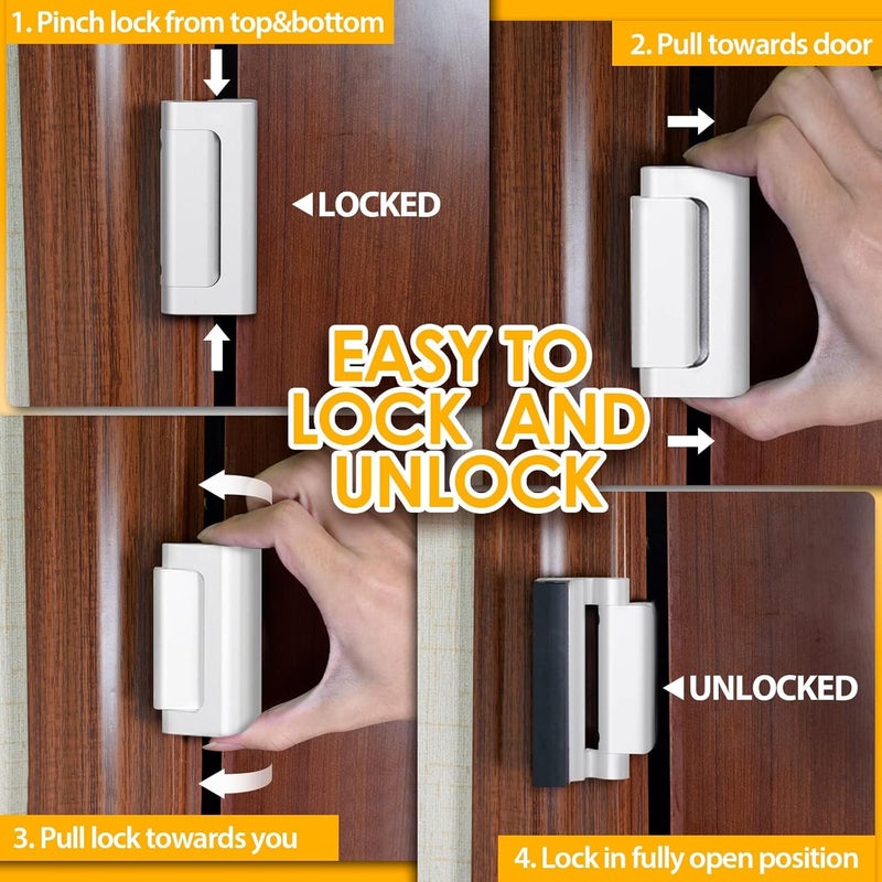 Ever Plus Door Lock Home Security Door Lock Security Door Reinforcement Lock Metal Door Locks for Kids Safety Proof Front Door Child Safety Lock Top Door Latch Lock Extra High Security Door Locks Interior Lock - Image 4