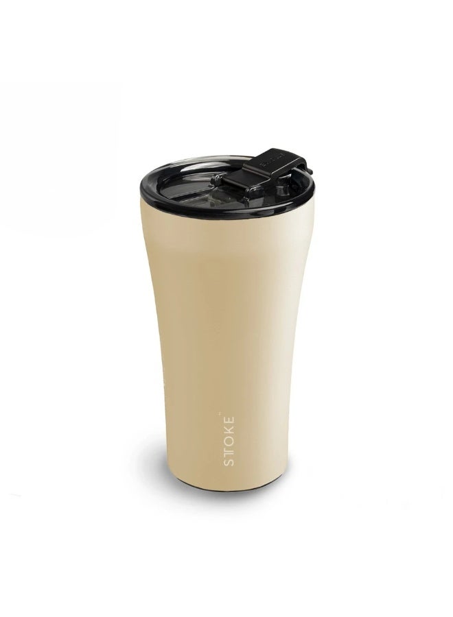 STTOKE Ceramic Insulated Leakproof Tumbler Bottle - 350ml/12oz | Commuter Cup Earth Series(Dune Yellow) - Image 1