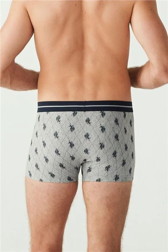 U.S. Polo Assn. Men's Claret Red - Navy Blue - Gray Melange 3-Pack Boxer