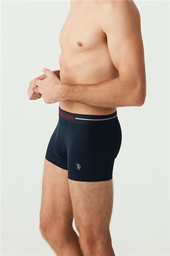U.S. Polo Assn. Men's Claret Red - Navy Blue - Gray Melange 3-Pack Boxer