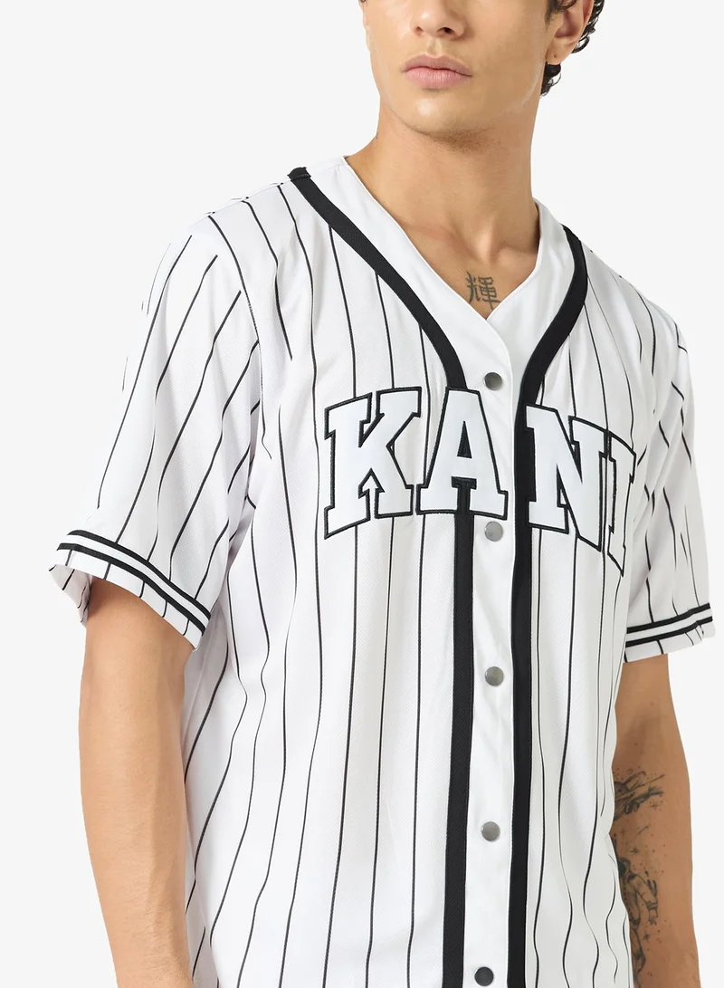 Karl Kani  KK Serif Pinstripe Baseball Shirt for Men | Best Price UAE