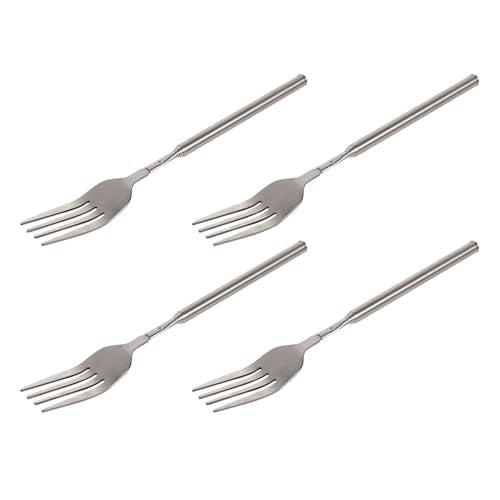 Cuifati Adjustable Telescopic Fork Extendable Fork Long Fork Toasting Fork Extra Long Fork Extended Fork Stainless Steel, For Eating, Barbecue, Dinner, Dessert, Sausage, Vegetable (Telescopic, PCS, 1) - Image 1