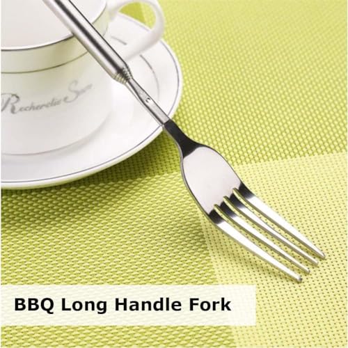 Cuifati Adjustable Telescopic Fork Extendable Fork Long Fork Toasting Fork Extra Long Fork Extended Fork Stainless Steel, For Eating, Barbecue, Dinner, Dessert, Sausage, Vegetable (Telescopic, PCS, 1) - Image 4