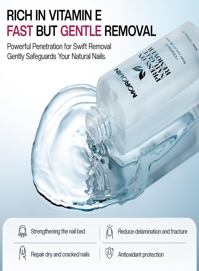 Morovan Press On Nail Glue Remover: Quick Gentle Press-On Nail Remover Odorless No Acetone Removal Artificial Fake False Nails - Enriched with Cuticle Oil and Vitamin E DIY at home - Image 4