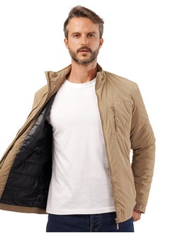 clever Men's Waterproof Jacket - Fiber Lined- Caffee  - Image 1