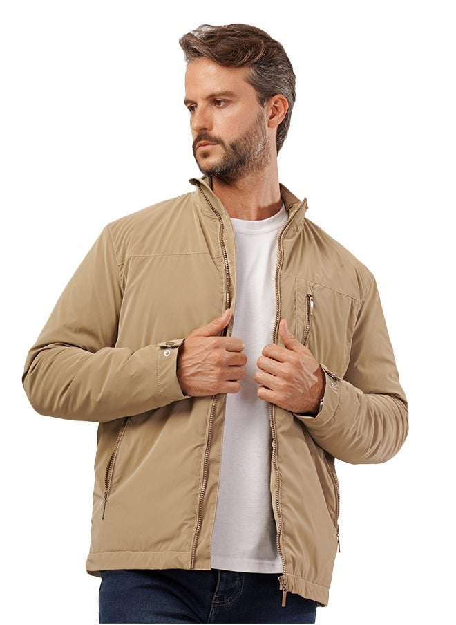 clever Men's Waterproof Jacket - Fiber Lined- Caffee  - Image 2