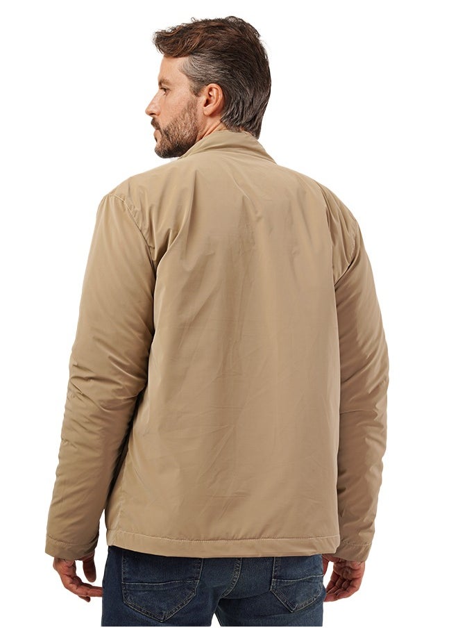 clever Men's Waterproof Jacket - Fiber Lined- Caffee  - Image 3