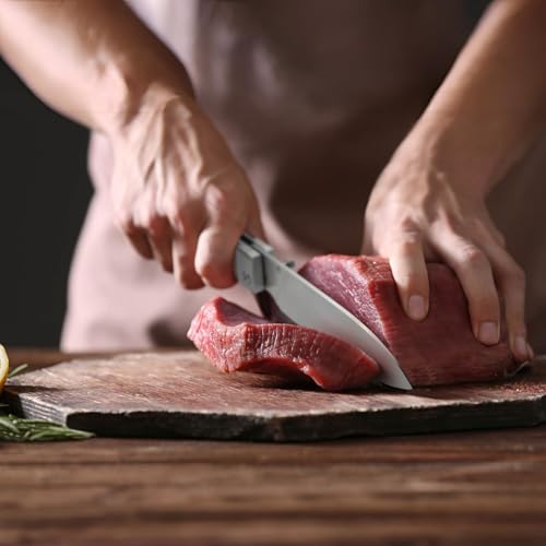 Huusk Folding Chef Pocket Knife - Japanese Santoku Knives, edc Kitchen Knives with 440C Stainless Steel Ultra Sharp Blade, Portable Meat Knives for Vegetable, Christmas Gift for Men and Women - Image 2