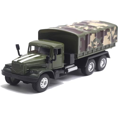 OTONOPI Military Truck Armored Vehicle Die Cast Metal Alloy Pull Back Toy Car Army Transport Model for Kids with Lights and Sounds - Image 1