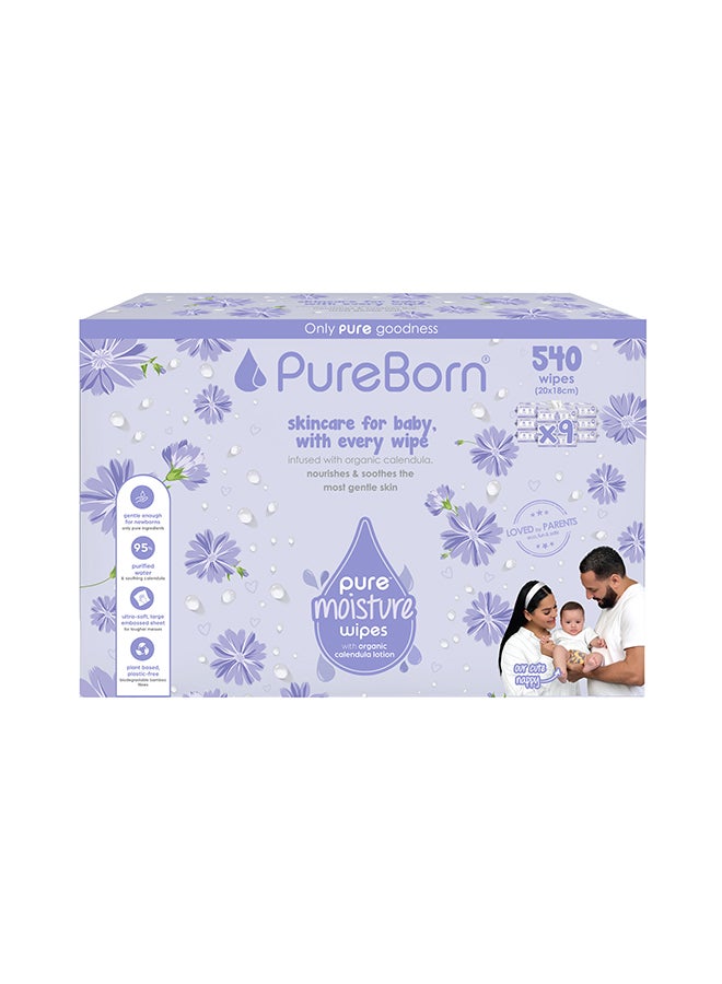 PureBorn Pure Moisture Baby Wipes With Organic Calendula Lotion - Image 1
