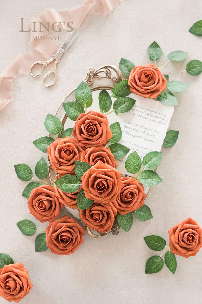 Ling's moment Ling's Moment Artificial Rose Flowers 50pcs Foam Roses w/Stem for DIY Wedding Bouquets Centerpieces Bridal Shower Party Home Decorations (Regular 3/50pcs'')  - Image 2