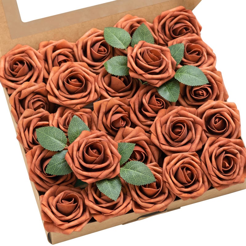 Ling's moment Ling's Moment Artificial Rose Flowers 50pcs Foam Roses w/Stem for DIY Wedding Bouquets Centerpieces Bridal Shower Party Home Decorations (Regular 3/50pcs'')  - Image 1