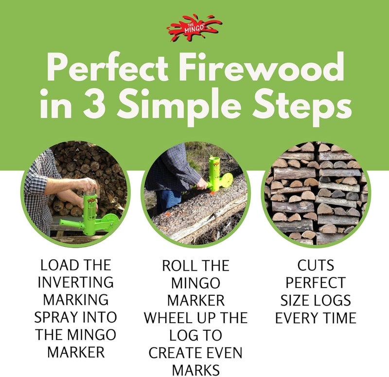 THE MINGO Marker Firewood Marking Wheel -Chainsaw Firewood Measuring Tool Marking - Measuring Marker - Mingo Marker Firewood Cutting Tools - Firewood Logging Tools (14" Marking Wheel) - Image 4