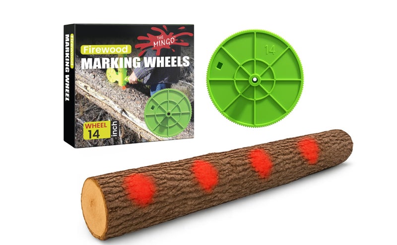 THE MINGO Marker Firewood Marking Wheel -Chainsaw Firewood Measuring Tool Marking - Measuring Marker - Mingo Marker Firewood Cutting Tools - Firewood Logging Tools (14" Marking Wheel) - Image 1