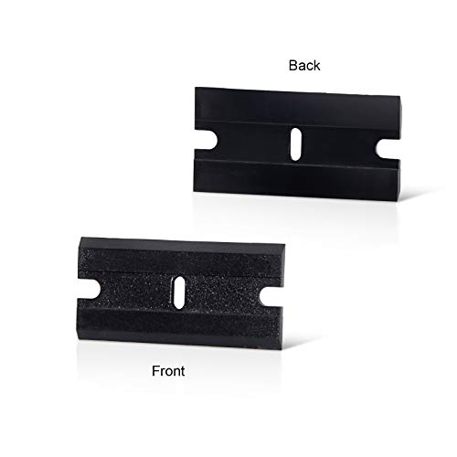 EHDIS Razor Blades 100 PCS Double Edged Plastic Blade for Safety Glass Scraper and Razor Scraper Tool - Remove Decals, Stickers, Adhesive Label, Glue and Glass Clean - Black - Image 3