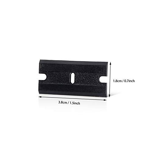 EHDIS Razor Blades 100 PCS Double Edged Plastic Blade for Safety Glass Scraper and Razor Scraper Tool - Remove Decals, Stickers, Adhesive Label, Glue and Glass Clean - Black - Image 5