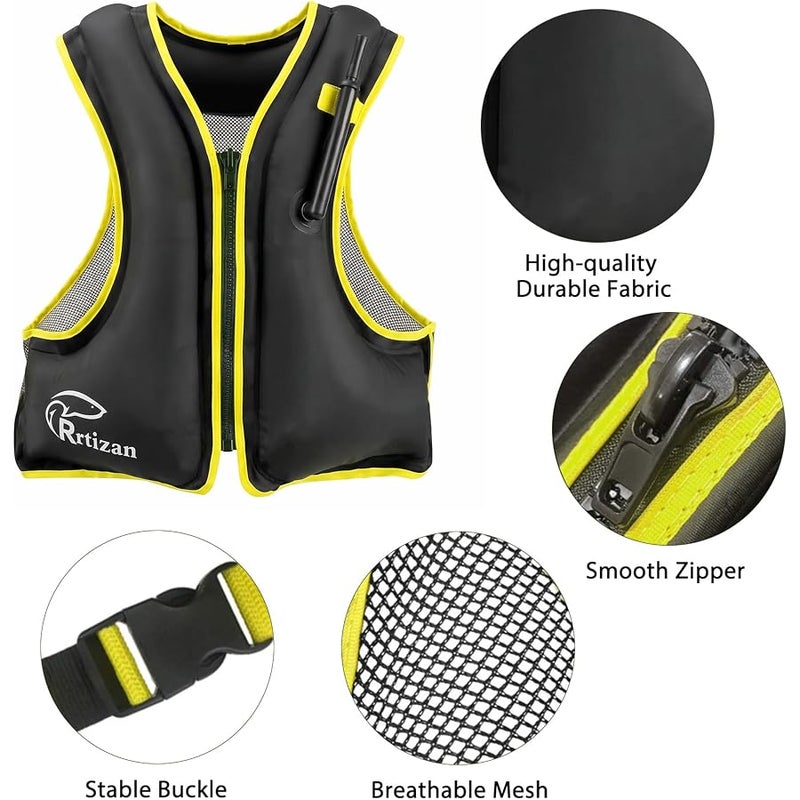 Rrtizan Inflatable Snorkel Vest for Adult, Suitable for Adult 90-220lbs | Travel Snorkeling Vest for Snorkeling, Paddleboarding, Swimming, Adult Snorkel Vest Swim Vest - Image 5