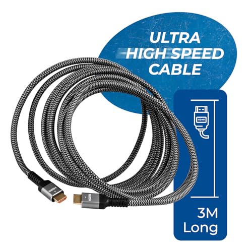 Orei 8K HDMI Cable 3M(9.84Ft) - 8K@60Hz HDMI Cable 2.1 With Ethernet & HDCP 2.3, Lightning Fast 48Gbps Bandwidth, HDR, Earc & 3D Support - HDMI 4K@120Hz For Tvs, Gaming Consoles & More (1 Pack), Grey - Image 2