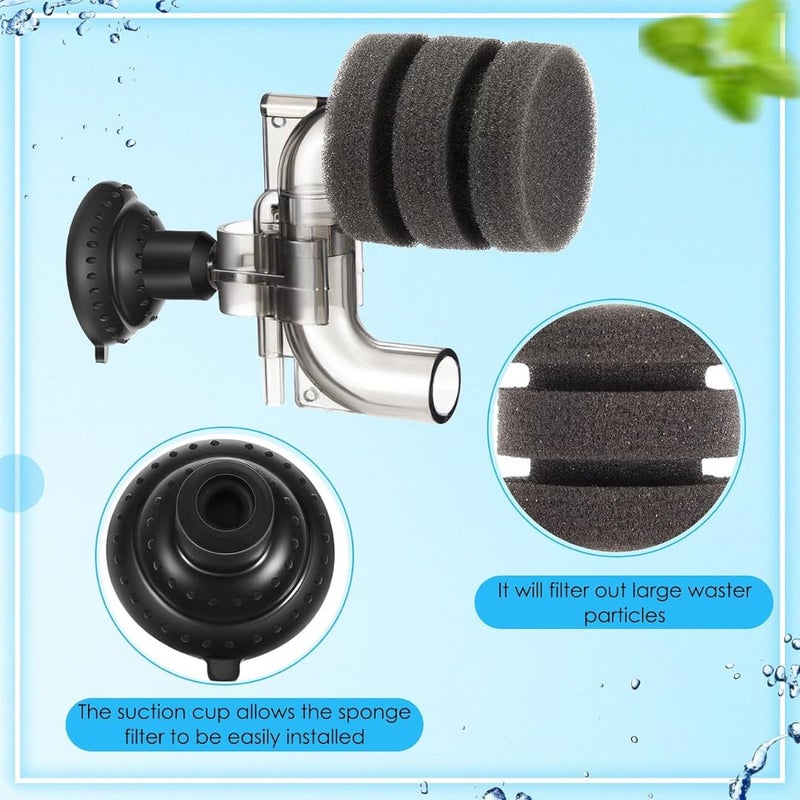 VAYINATO فلتر إسفنجي صغير من نوع C السفلي ® لأسماك النانو وحوض السمك مع شفط قوي | سهل الاستخدام فقط قم بتوصيله بمضخة الهواء | فلتر موفر للمساحة من Petzlifeworld - Image 2